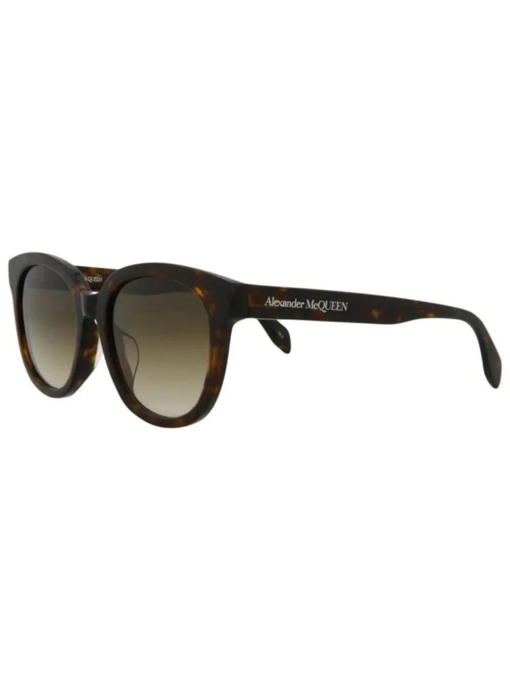 New Alexander McQueen Women's Sunglasses Round Oval Acetate Frame Unisex Havana